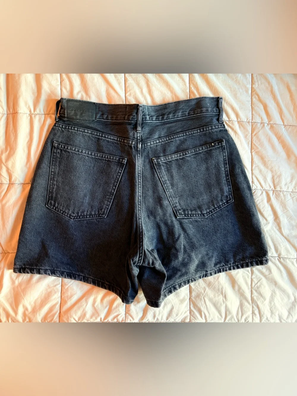 Everlane A Line Black Denim Shorts
